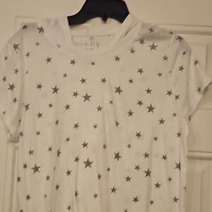 White Star Print T-Shirt With Hood